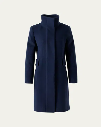 Akris Punto Duffle Knee-length Wool Coat In Blue