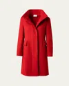 Akris Punto Stand Collar Wool Blend Coat In Red