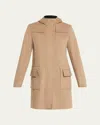 Akris Punto Duffle Reversible Hooded Coat In Neutral