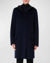 Akris Punto Duffle Reversible Hooded Coat In Malt-black