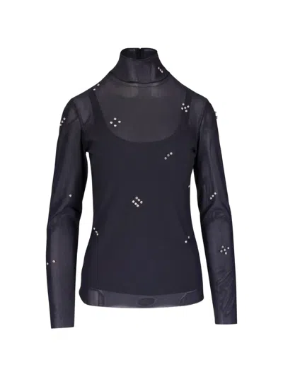 Akris Punto Embellished Blouse In Blue