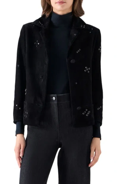 Akris Punto Embellished Suede Jacket In Black