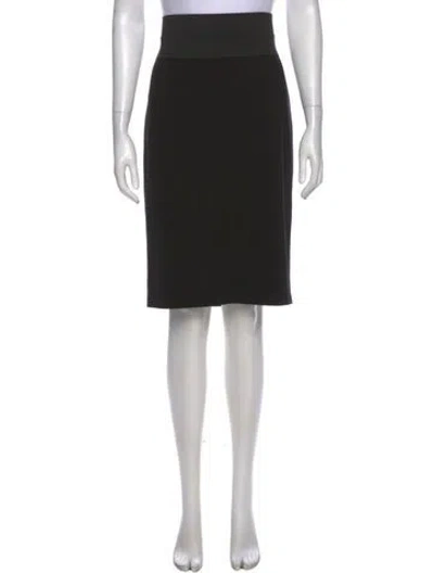 Pre-owned Akris Punto Embroidered Accent Knee-length Skirt In Black