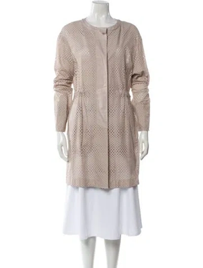 Pre-owned Akris Punto Eyelet Poncho In Purple