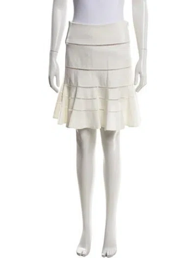 Pre-owned Akris Punto Eyelet Trim Mini Skirt In White