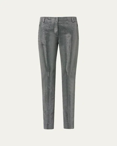 Akris Punto Fabia Embellished Slim-leg Ankle Pants In Gray