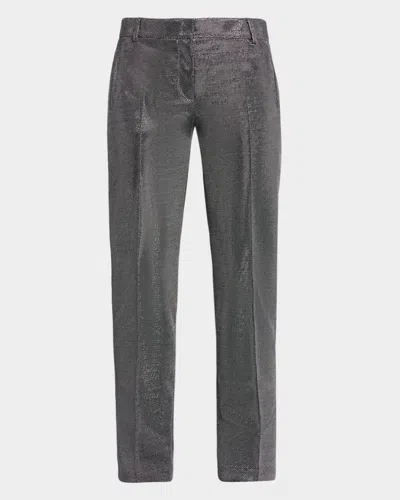 Akris Punto Fabia Embellished Slim-leg Ankle Pants In Gray