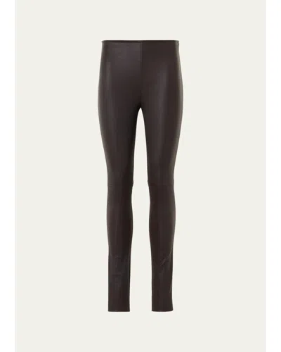 Akris Punto Fancy Mix Media Legging Pants In Espresso