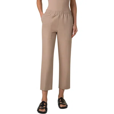Akris Punto Farello Elastic Waist Cotton Ankle Pants In Beige
