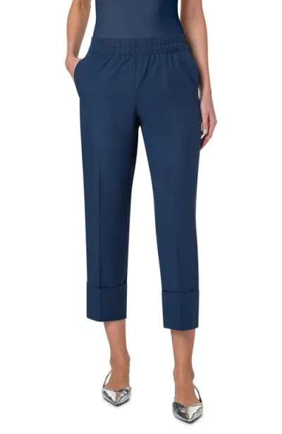 Akris Punto Farrel Wide Cuff Crop Pants In Ink