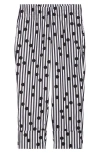 Akris Punto Farrell Cuffed Polka Dot Stripe Cotton Poplin Crop Pants In Black
