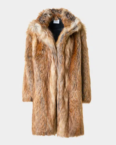 Akris Punto Faux-fur Coat In Brown