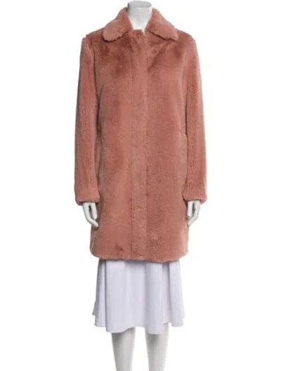 Pre-owned Akris Punto Faux Fur Coat In Orange