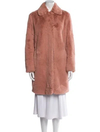 Pre-owned Akris Punto Faux Fur Coat In Orange