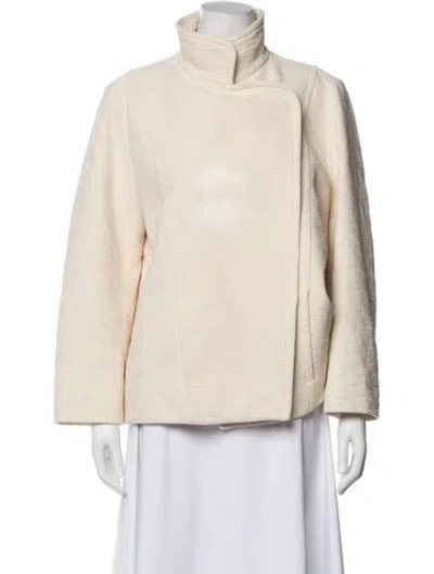 Pre-owned Akris Punto Faux Fur Jacket In Neutral