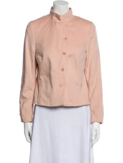 Pre-owned Akris Punto Faux Fur Jacket In Pink