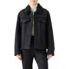 Akris Punto Faux Fur Lined Denim Trucker Jacket In Black