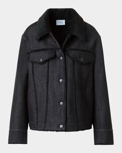 Akris Punto Faux-fur Trim Denim Jacket