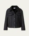 Akris Punto Faux Fur Lined Denim Trucker Jacket
