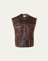 Akris Punto Faux Shearling Vest In Brown