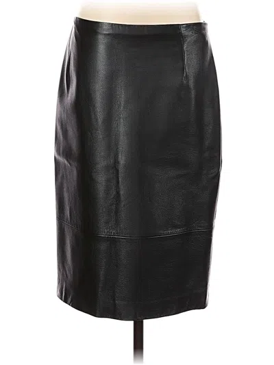 Pre-owned Akris Punto Faux Leather Skirt In Black