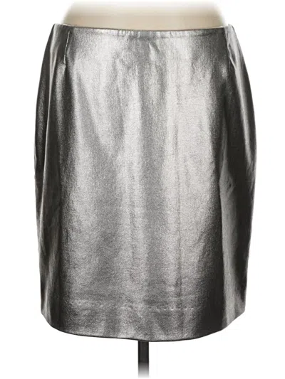 Akris Punto Faux Leather Skirt In Silver