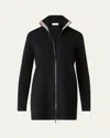 Akris Punto Merino Wool Milano Knit Zip Cardigan In Black