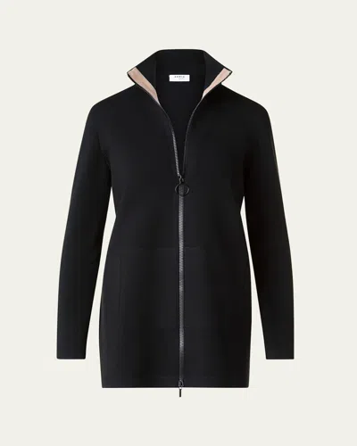 AKRIS PUNTO FELTED WOOL-BLEND SHORT JACKET