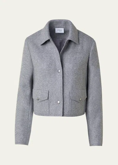 Akris Punto Felted Wool-blend Short Jacket In Titan