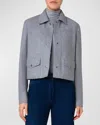 Akris Punto Felted Wool-blend Short Jacket In Titan