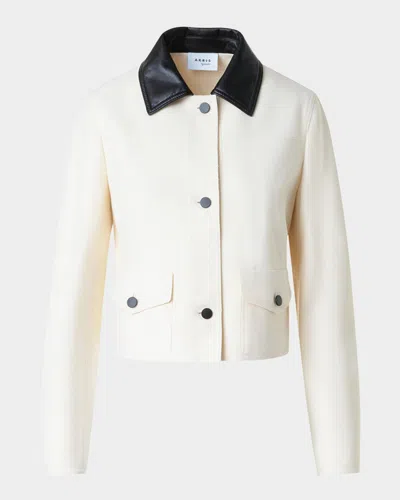 Akris Punto Felted Wool-blend Short Jacket In White