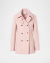 Akris Punto Felted Wool Double-breasted Peacoat In Pink