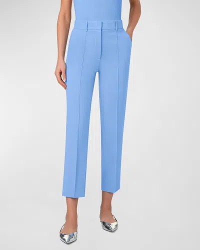 Akris Punto Ferry Signature Jersey Tapered-leg Crop Pants In Sky