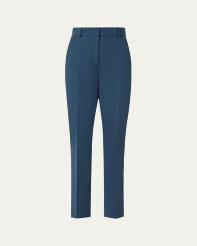 Akris Punto Feryn Tapered-leg Ankle Pants In Medium Blue