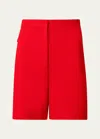 Akris Punto Filia Stretch Denim Shorts In Red