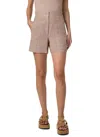 Akris Punto Filia Washed Raw Linen Shorts In Orange