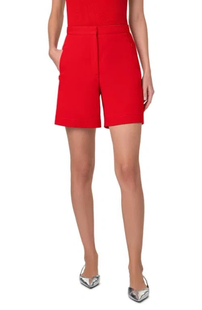 Akris Punto Filia Stretch Denim Shorts In Red