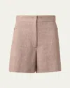 Akris Punto Filia Washed Raw Linen Shorts In Beige
