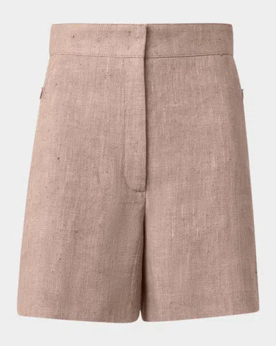 AKRIS PUNTO FILIA WASHED RAW LINEN SHORTS