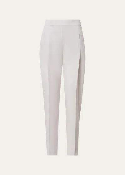 Akris Punto Fiola Slouchy Front Pleat Wool Pants In Chalk