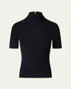 Akris Punto Fitted Knit Viscose-blend Sweater In Black