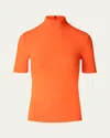 Akris Punto Fitted Knit Viscose-blend Sweater In Orange