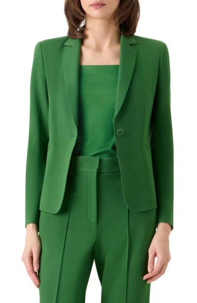 Akris Punto Fitted Signature Jersey Blazer In Green