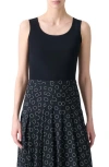 Akris Punto Piped Scoop Neck Virgin Merino Wool Rib Sweater Tank