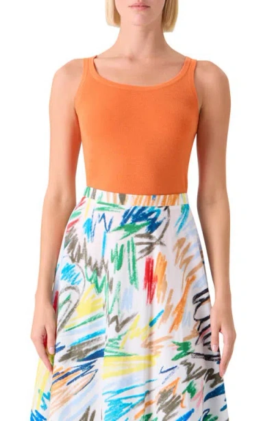 Akris Punto Fitted Virgin Wool Sweater Tank In Multi