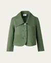 Akris Punto Raw Linen Jacket In Laurel