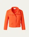 Akris Punto Fitted Wool Tricotine Jacket In Orange