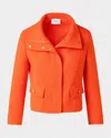 Akris Punto Fitted Wool Tricotine Jacket In Orange