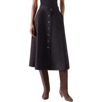 Akris Punto Flared Denim Midi Skirt In Espresso