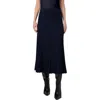 Akris Punto Flared Merino Wool Rib Midi Skirt In Navy